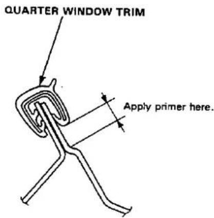 QUARTER WINDOW TRIM Apply primer here.
