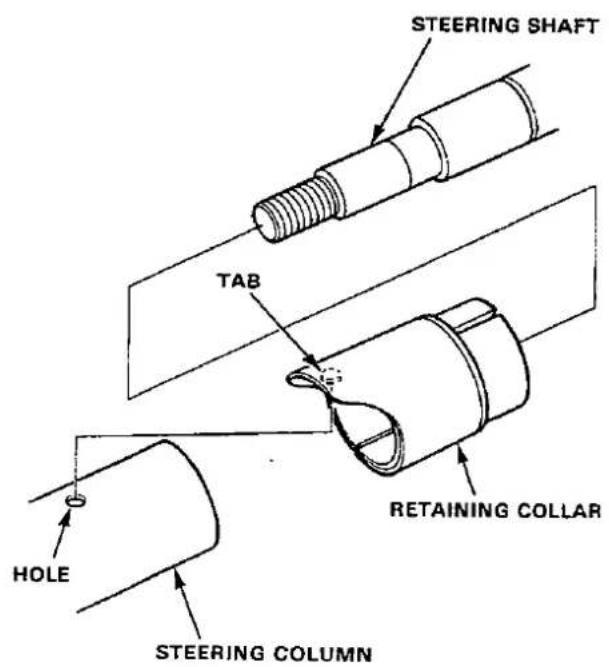 STEERING SHAFT TAB RETAINING COLLAR HOLE STEERING COLUMN