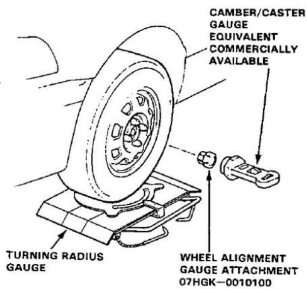 CAMBER/CASTER GAUGE EQUIVALENT COMMERCIALLY AVAILABLE TURNING RADIUS GAUGE WHEEL ALIGNMENT GAUGE ATTACHMENT 07HGK-0010100
