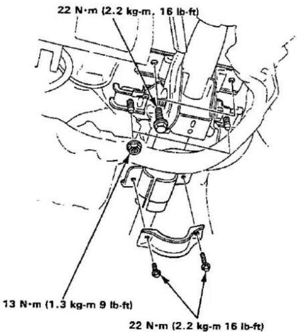 22 N·m (2.2 kg-m, 16 lb-ft) 13 N·m (1.3 kg-m 9 lb-ft) 22 N·m (2.2 kg-m 16 lb-ft)