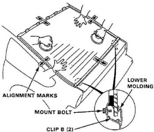 ALIGNMENT MARKS MOUNT BOLT CLIP B (2) LOWER MOLDING