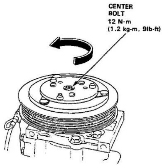 CENTER BOLT 12 N·m (1.2 kg·m, 9lb·ft)