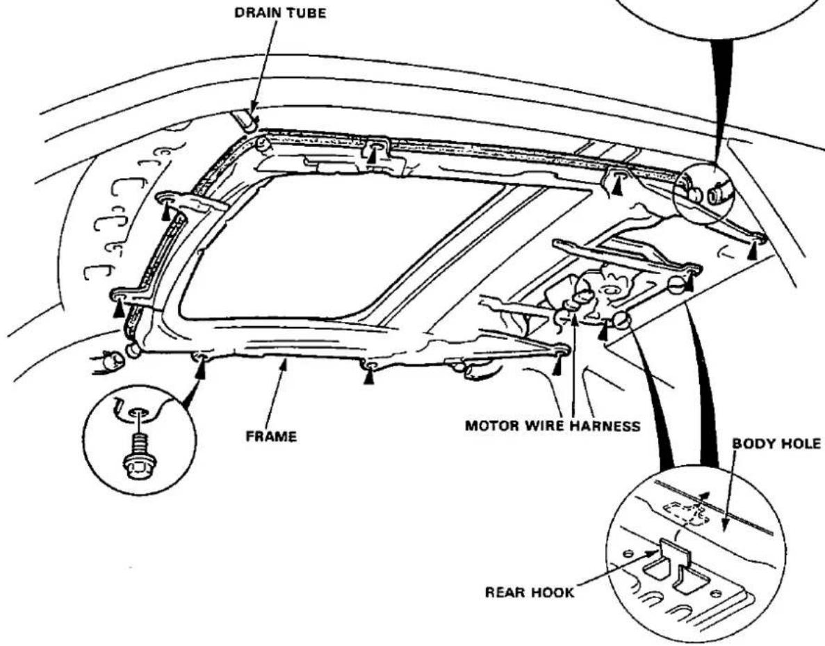 DRAIN TUBE FRAME MOTOR WIRE HARNESS BODY HOLE REAR HOOK
