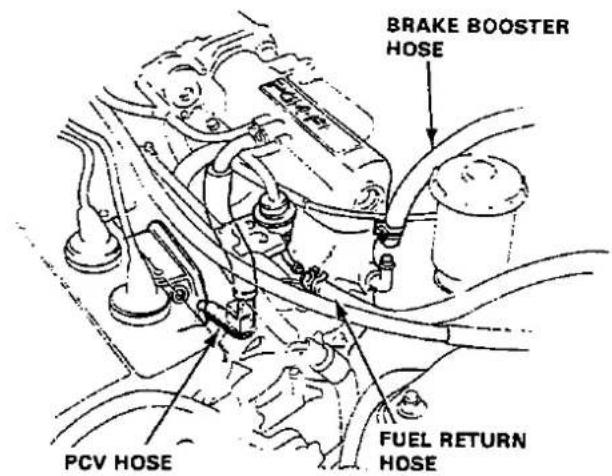BRAKE BOOSTER HOSE PCV HOSE FUEL RETURN HOSE