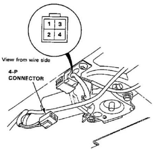 1 3 2 4 View from wire side 4-P CONNECTOR