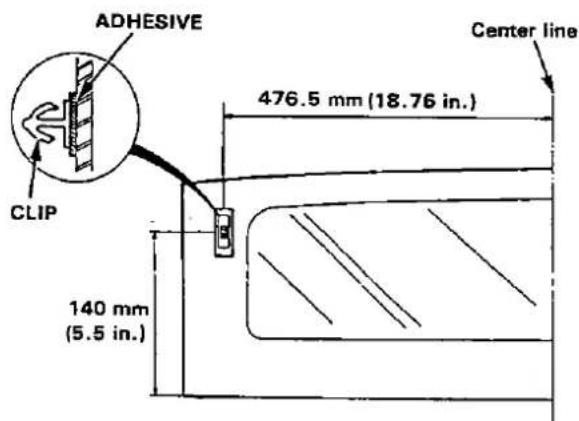 ADHESIVE CLIP 476.5 mm (18.76 in.) Center line 140 mm (5.5 in.)