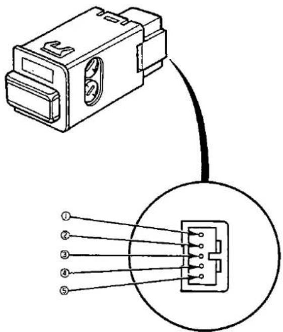 Diagram showing a connector with labeled pins and wiring, including a cable and a circular connector.