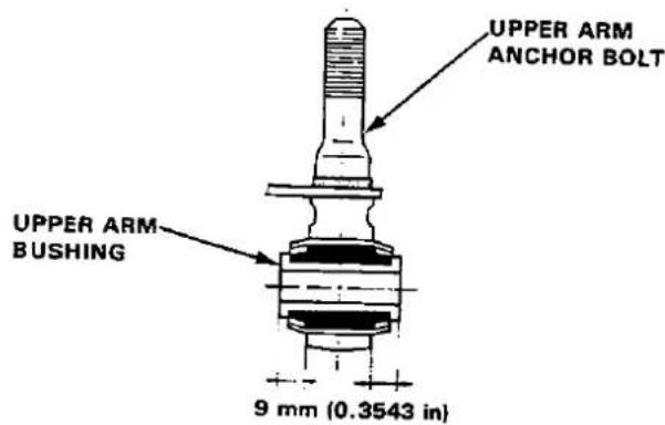 UPPER ARM ANCHOR BOLT UPPER ARM BUSHING 9 mm (0.3543 in)