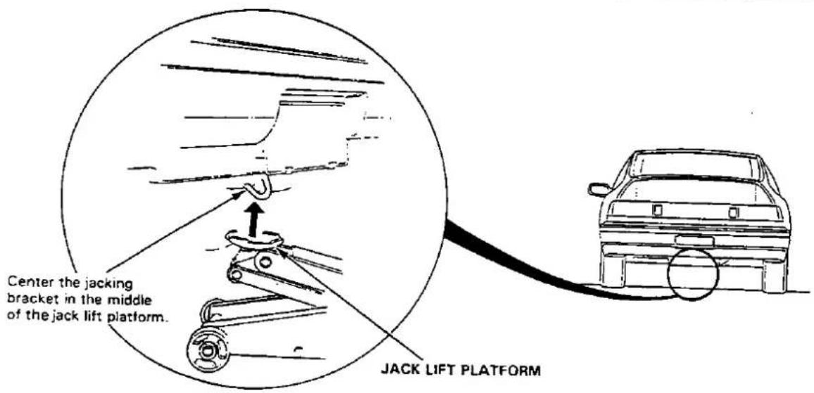 Center the jacking bracket in the middle of the jack lift platform. JACK LIFT PLATFORM