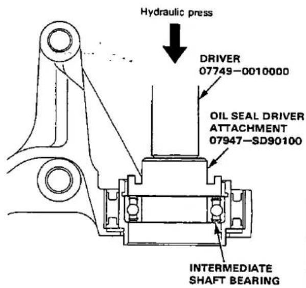 Hydraulic press DRIVER 07749-0010000 OIL SEAL DRIVER ATTACHMENT 07947-SD90100 INTERMEDIATE SHAFT BEARING