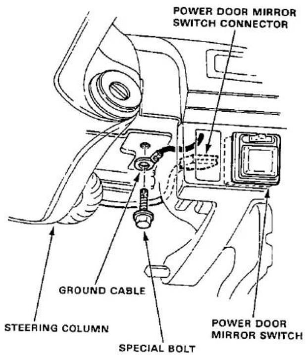 POWER DOOR MIRROR SWITCH CONNECTOR GROUND CABLE STEERING COLUMN SPECIAL BOLT POWER DOOR MIRROR SWITCH