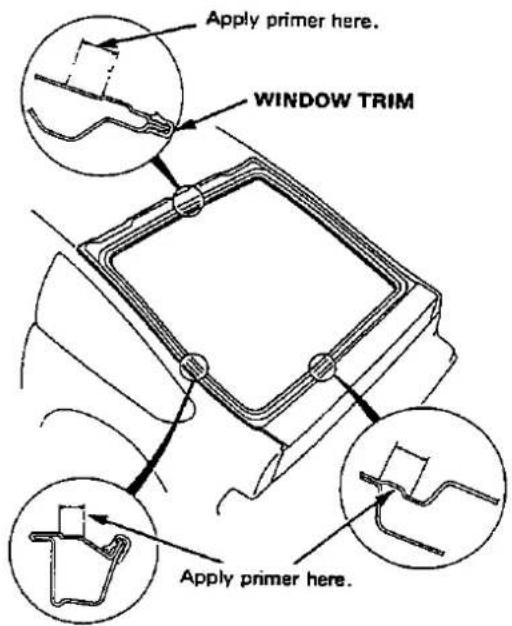 Apply primer here. WINDOW TRIM Apply primer here.