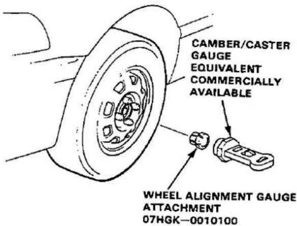 CAMBER/CASTER GAUGE EQUIVALENT COMMERCIALLY AVAILABLE WHEEL ALIGNMENT GAUGE ATTACHMENT 07HGK-0010100