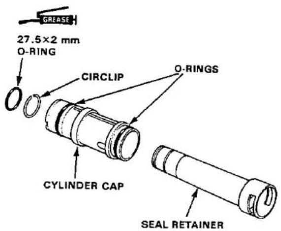 GREASE 27.5×2 mm O-RING CIRCLIP O-RINGS CYLINDER CAP SEAL RETAINER