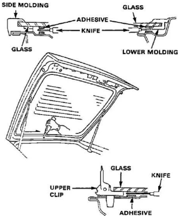 SIDE MOLDING GLASS ADHESIVE KNIFE GLASS LOWER MOLDING GLASS KNIFE UPPER CLIP ADHESIVE