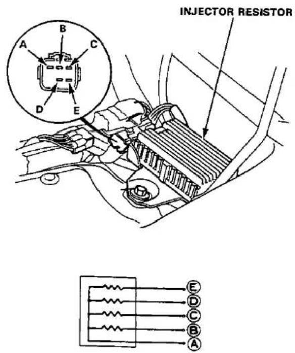 INJECTOR RESISTOR A B C D E E D C B A