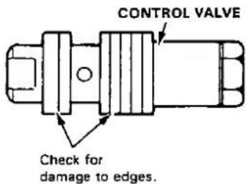 CONTROL VALVE Check for damage to edges.