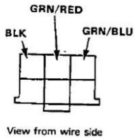 GRN/RED BLK GRN/BLU View from wire side