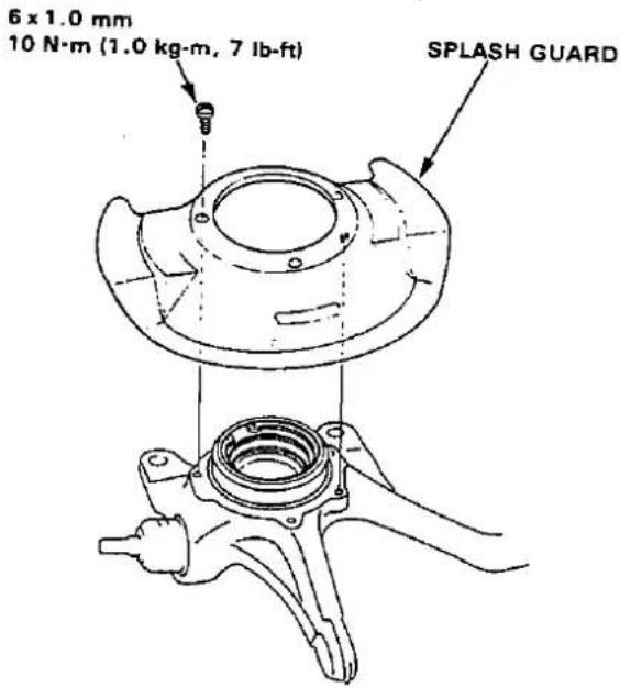 6 x 1.0 mm 10 N·m (1.0 kg·m, 7 lb-ft) SPLASH GUARD