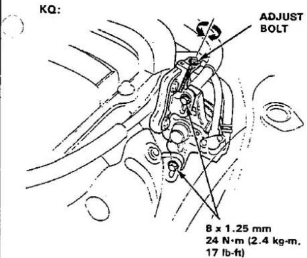 KQ: ADJUST BOLT 8 x 1.25 mm 24 N·m (2.4 kg·m. 17 lb·ft)