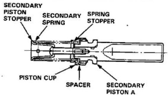 SECONDARY PISTON STOPPER SECONDARY SPRING SPRING STOPPER PISTON CUP SPACER SECONDARY PISTON A