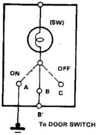 (5W) ON OFF A B C B' To DOOR SWITCH