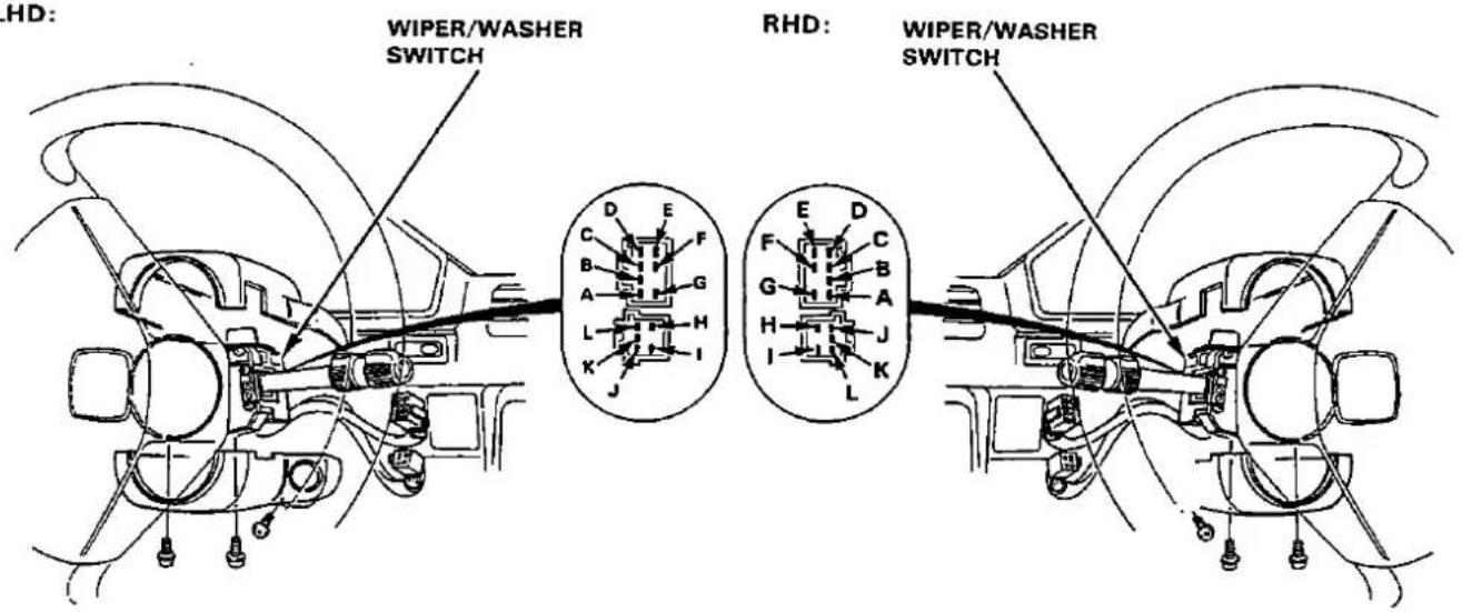 WIPER/WASHER SWITCH RHD: WIPER/WASHER SWITCH