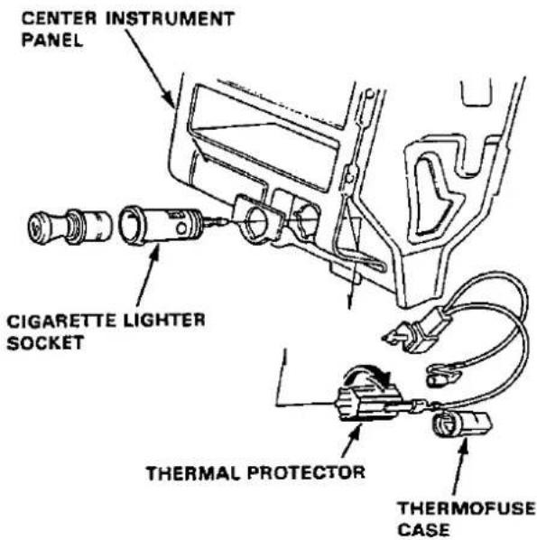 CENTER INSTRUMENT PANEL CIGARETTE LIGHTER SOCKET THERMAL PROTECTOR THERMOFUSE CASE