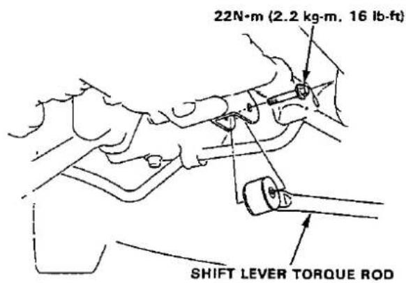 22N·m (2.2 kg·m, 16 lb·ft) SHIFT LEVER TORQUE ROD