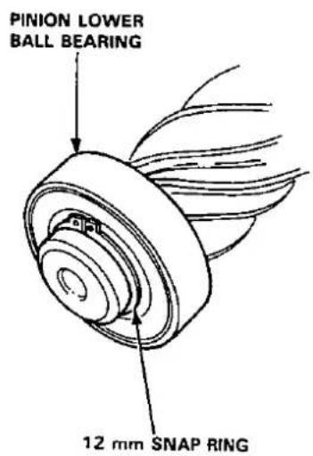 PINION LOWER BALL BEARING 12 mm SNAP RING