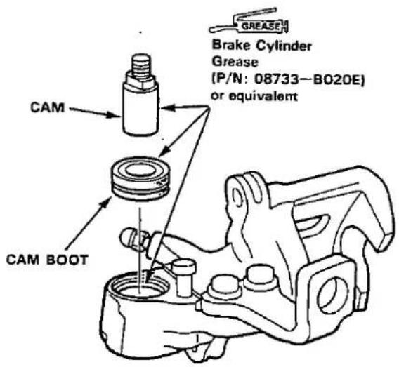 CAM CAM BOOT GREASE Brake Cylinder Grease (P/N: 08733-B020E) or equivalent