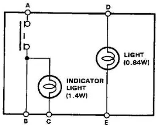 A p p B C INDICATOR LIGHT (1.4W) D LIGHT (0.84W) E