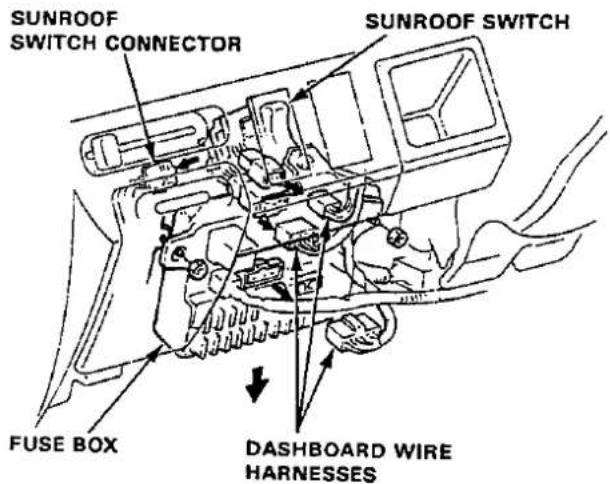 SUNROOF SWITCH CONNECTOR SUNROOF SWITCH FUSE BOX DASHBOARD WIRE HARNESSES