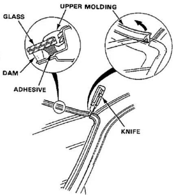 GLASS UPPER MOLDING DAM ADHESIVE KNIFE