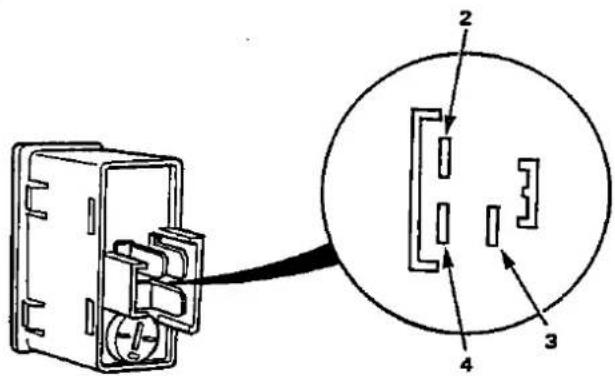 Technical diagram showing a connector with labeled parts and a magnified view of internal components.
