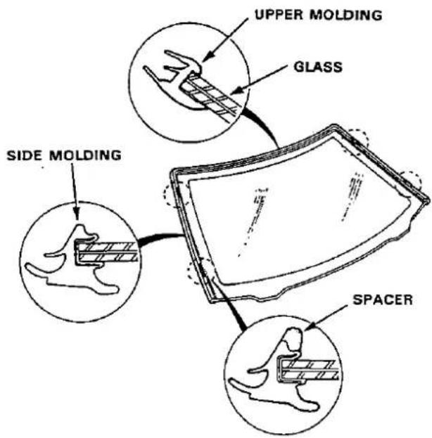 UPPER MOLDING GLASS SIDE MOLDING SPACER