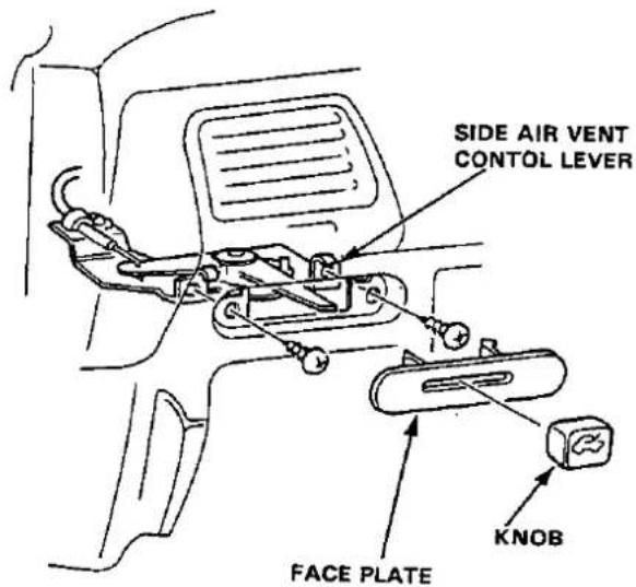 SIDE AIR VENT CONTROL LEVER FACE PLATE KNOB