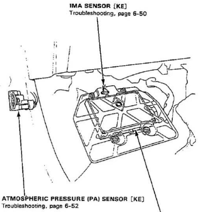 IMA SENSOR [KE] Troubleshooting, page 6-50 ATMOSPHERIC PRESSURE (PA) SENSOR [KE] Troubleshooting, page 6-52