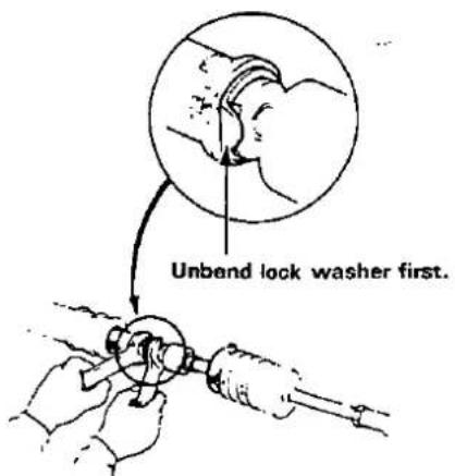Unbend lock washer first.