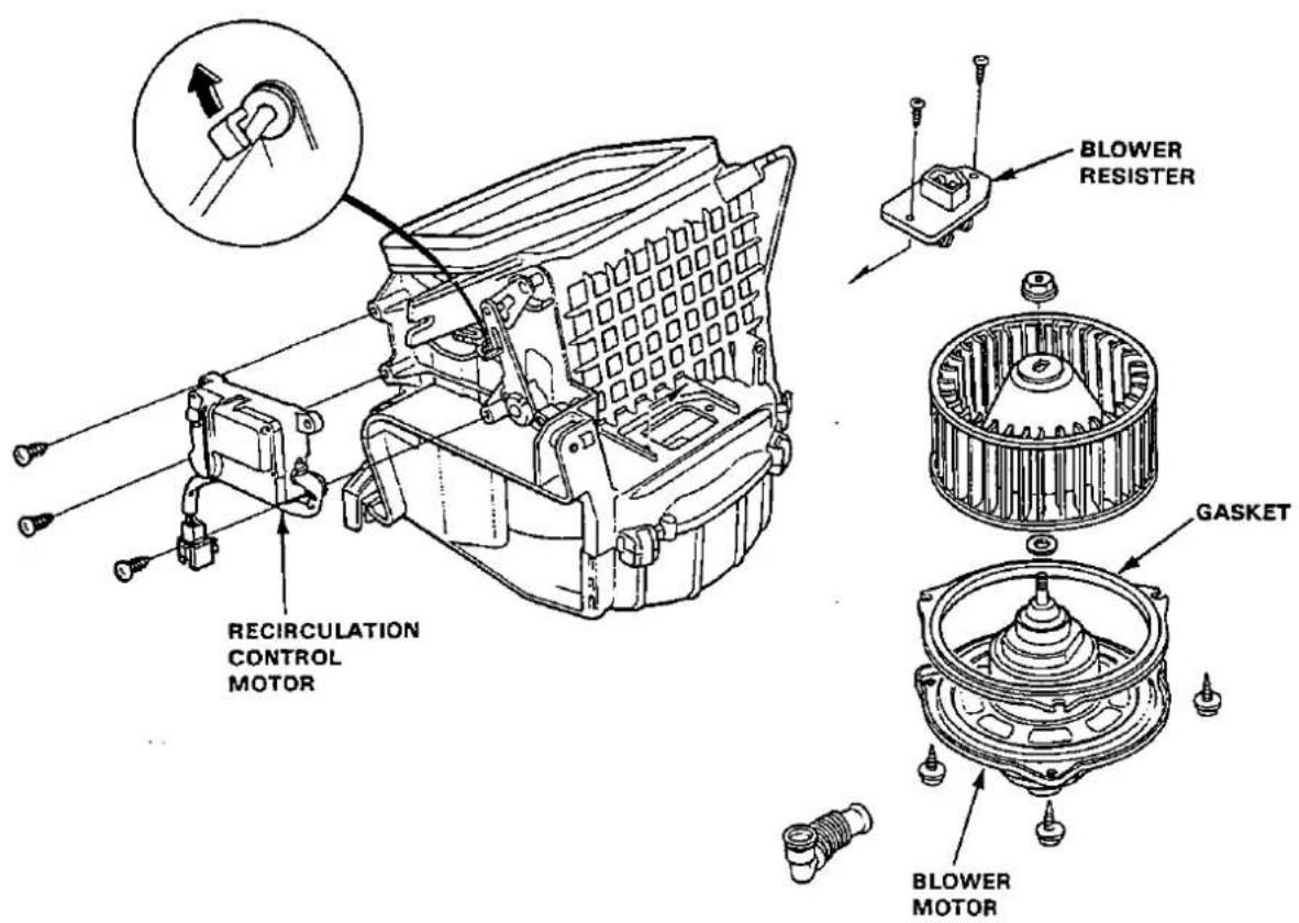 BLOWER RESISTER GASKET BLOWER MOTOR RECIRCULATION CONTROL MOTOR