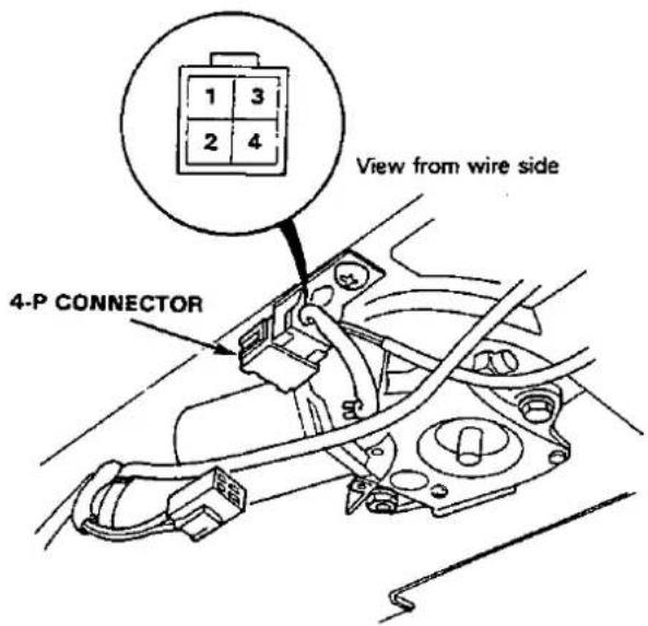 1 3 2 4 View from wire side 4-P CONNECTOR