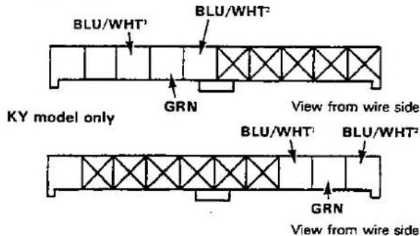 BLU/WHT¹ BLU/WHT² GRN View from wire side KY model only BLU/WHT¹ BLU/WHT² GRN View from wire side