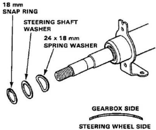 18 mm SNAP RING STEERING SHAFT WASHER 24 x 18 mm SPRING WASHER GEARBOX SIDE STEERING WHEEL SIDE