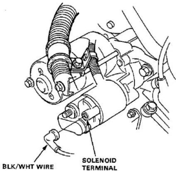 BLK/WHT WIRE SOLENOID TERMINAL