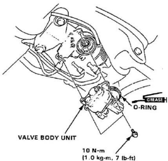 VALVE BODY UNIT 10 N·m (1.0 kg·m, 7 lb-ft) GREASE O-RING