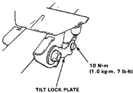 10 N·m (1.0 kg·m, 7 lb·ft) TILT LOCK PLATE