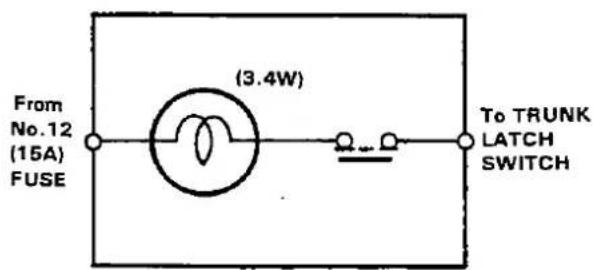 From No.12 (15A) FUSE (3.4W) To TRUNK LATCH SWITCH
