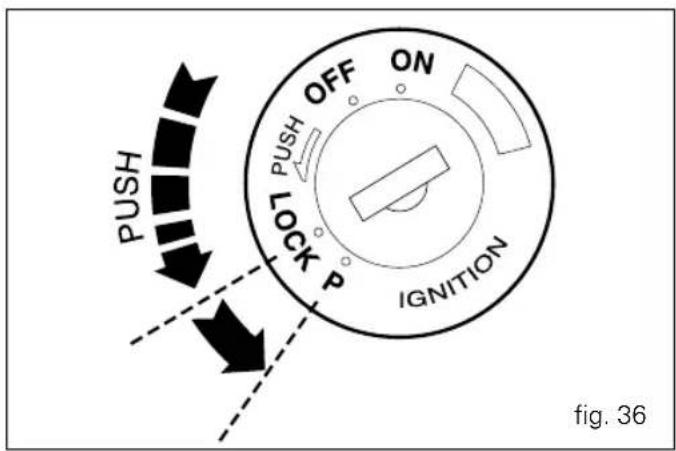 OFF ON PUSH PUSH LOCK P IGNITION PUSH fig. 36