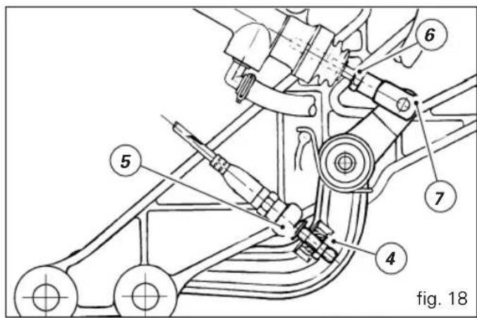 Technical diagram of a mechanical assembly with numbered components, likely for assembly or maintenance instructions.