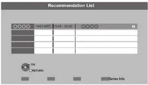 Recommendation List 10/03 WED 19:45 - 20:00 OK RETURN Series Info